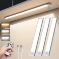 thumbnail image 1 of 3PCS Luz Led Con Sensor De Movimiento(40CM), Luces Para Closet Con Control Remoto Y 3 Colores De Luz, 2000 Mah Luces Led Para Cocina, Lampara Led Recargable, Para Closet, Armario, Dormitorio, Pasillo, 1 of 6