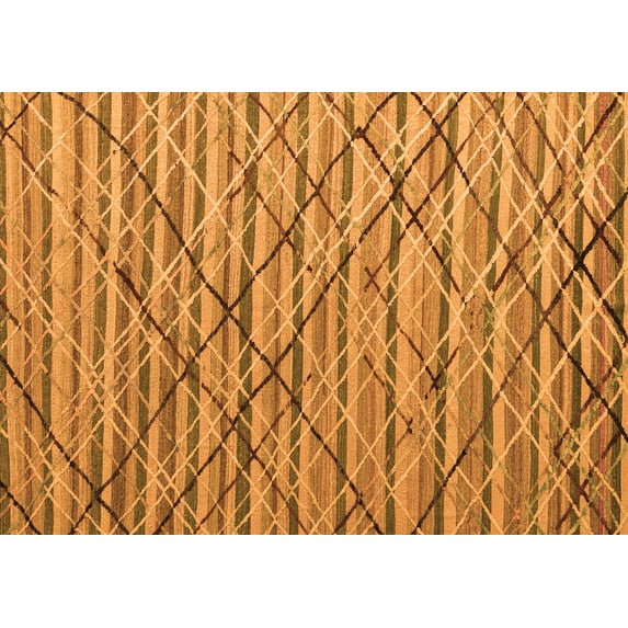 Ahgly Company Indoor Rectangle Abstract Orange Modern Area Rugs, 5' x 8'