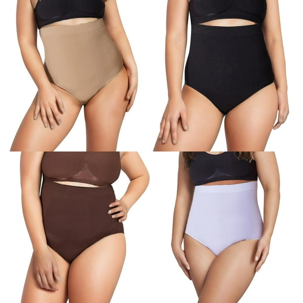 Ropa Interior De Algodon Mujer Moldeador De Cintura Alta Para Mujer *4 Piezas