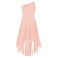 thumbnail image 2 of Yartina Kids Girls One Shoulder Formal Dress A-Line Sleeveless High Low Chiffon Wedding Party Pink 6, 2 of 6
