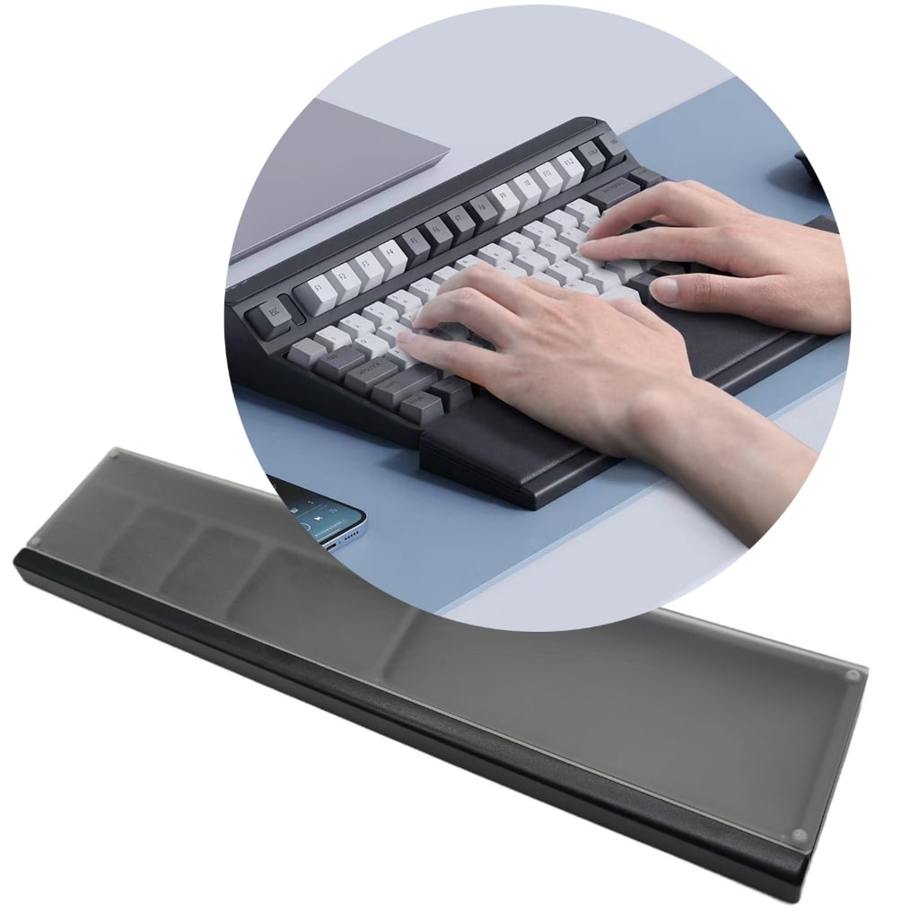 Keyboard Wrist Rest Pad Ergonomic Acrylic Support Desktop Storage Box for Office