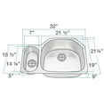 thumbnail image 3 of Polaris PR123-16 3.5 in. Offset Double Bowl Stainless Steel Sink, 3 of 3