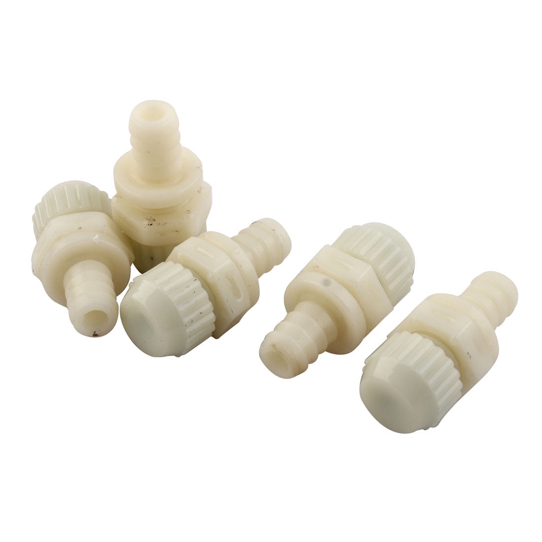 Water Dispenser Plastic Barb Connector Screw End Cap Drain Valve Beige