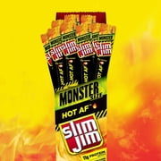 Slim Jim Monster Smoked Meat Snack Stick, Hot AF Flavor, Packed with Protein, 1.94-oz. Stick 18-Count