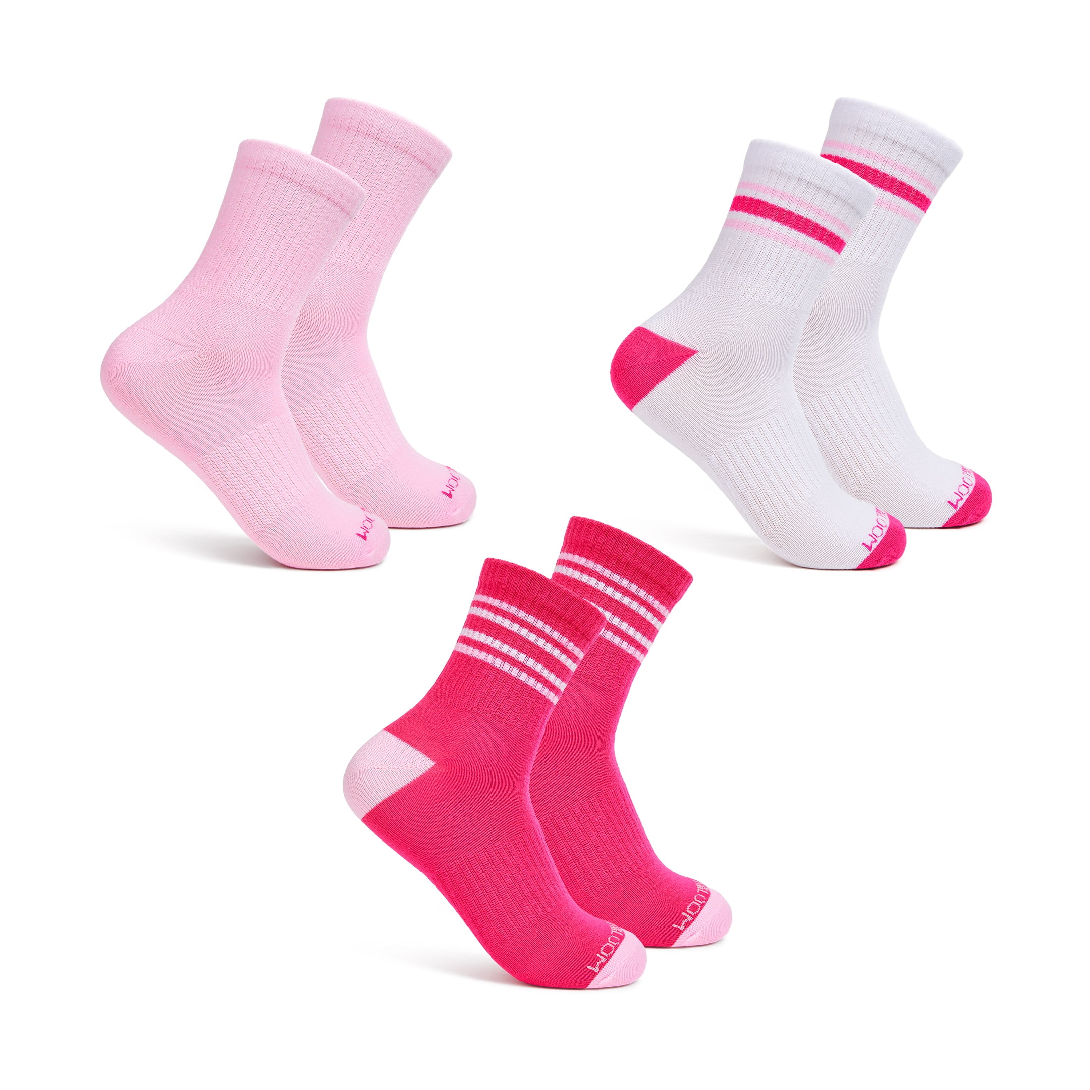 Fruit of the Loom Womens Value Mid Crew Socks, 3-Pack, Sock Sizes 4-10