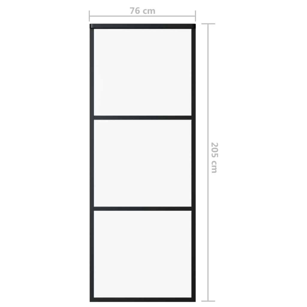 VidaXL ESG Glass Aluminum Sliding Door, 44.9 lbs, 29.9 x 80.7"