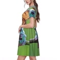 thumbnail image 2 of Balery Butterfly Landing On Head Dumpy Frog Vestidos sueltos de manga corta para mujer, vestidos de verano 2025, vestidos casuales de corte A con vuelo., 2 of 6