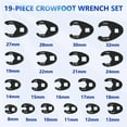 thumbnail image 2 of 19PC Crow foot Flare Nut Wrench Set 3/8 1/2in Drive Ratchet Extension Large Tool, 2 of 7