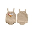 thumbnail image 2 of Raccmtaty Baby Boy Corduroy Overalls Casual Square Neck Sleeveless Dinosaur Embroidery Romper Infant Newborn Summer Clothes, 2 of 9