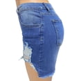 thumbnail image 6 of LYMAYTER Female Jeans Shorts Ripped Crossover Women Jeans Shorts Fashion High Waisted Skinny Denim Shorts S-2XL, 6 of 8