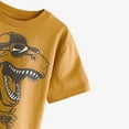 thumbnail image 4 of TOOYOU Toddler Baby Boys Dinosaur Hipster Cool Printed Short Sleeve Crew Neck T Shirt Top T Shirt Clothes For Kids Versatile Basic Top Beige Size 18-24 Months, 4 of 7
