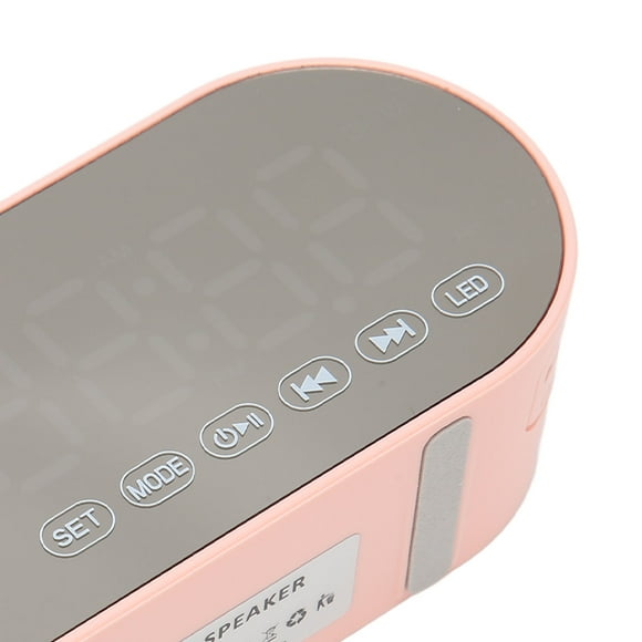 Digital Clock with Bluetooth Speaker Mirror LED Display FM Radio Small Alarm Clock with Dual Alarms for Bedroom Office