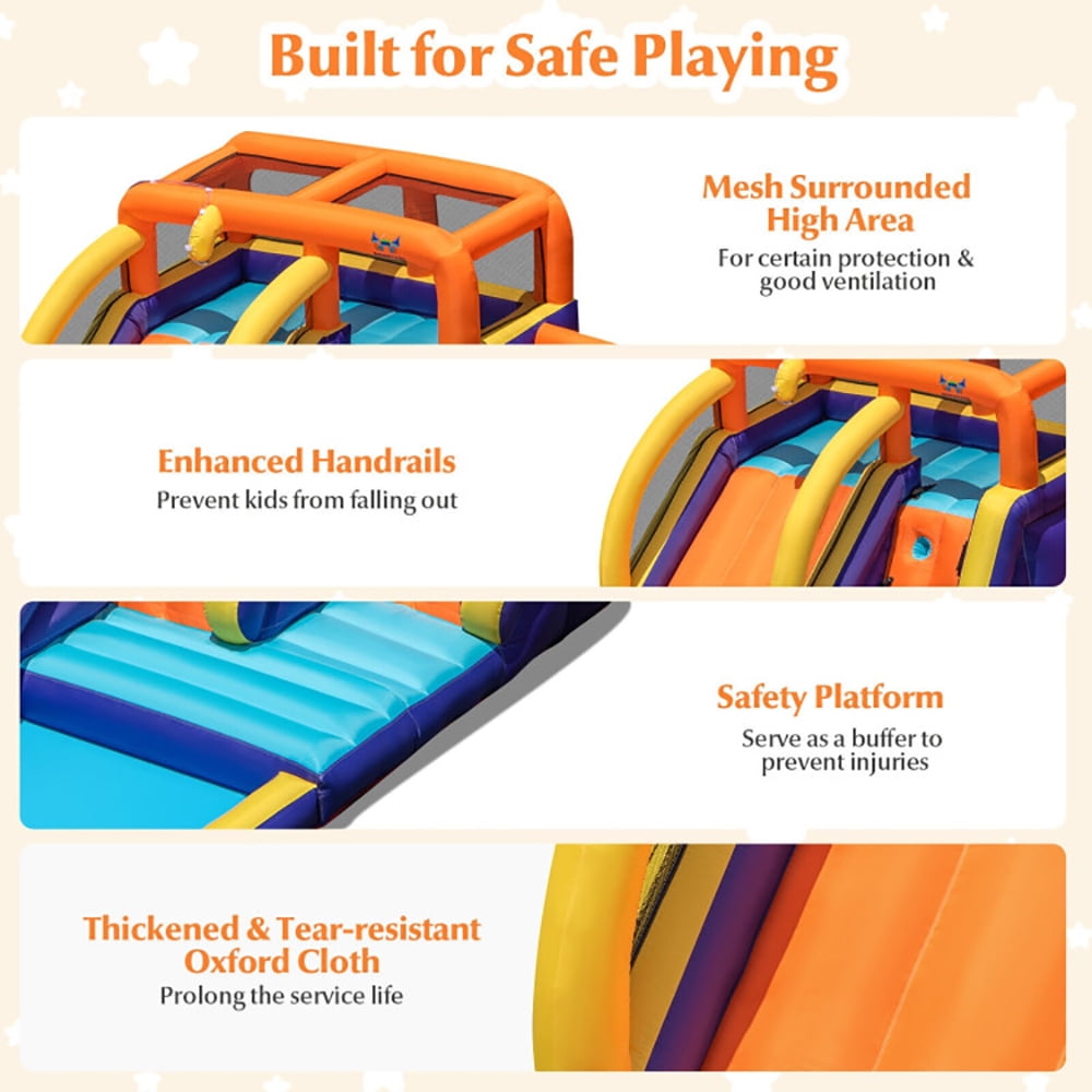 Aimee Lii 4-in-1 Kids Bounce Castle with Splash Pool without Blower, Kids Bounce House for 3-12 Aimee Lii 4-in-1 Kids Bounce Castle with Splash Pool without Blower, Kids Bounce House for 3-12