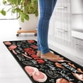 thumbnail image 2 of Kitchen Rugs and Mats【 Set of 2】 Farmhouse Kitchen Decor, Non Skid Washable Black Kitchen Mat Soft Super Absorbent Kitchen Mat Runner Set Doormat Bathroom,Meat Design (17"x47"+17"x30"), 2 of 7
