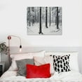 thumbnail image 4 of Nawypu  Canvas Wall Art Winter Snow Covered Birch Trees on The Hillside Nature Forest Modern Art Traditional Scenic Dramatic Black and White for Living Room, Bedroom, Office, 4 of 4