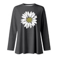 thumbnail image 3 of Active Tops Women Solid T Shirt Women Woman's Shirts Solid Color Tops for Women Short Sleeve Long Sleeve Compression Shirts for Women Long Sleeve Tee for Women Oversized Tees for Gray XL, 3 of 3