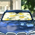 thumbnail image 4 of Universal Fit Accordion Auto Sunshade Windshield Sunshade 55'' x 27.6'' Lemons and Leaves, 4 of 8