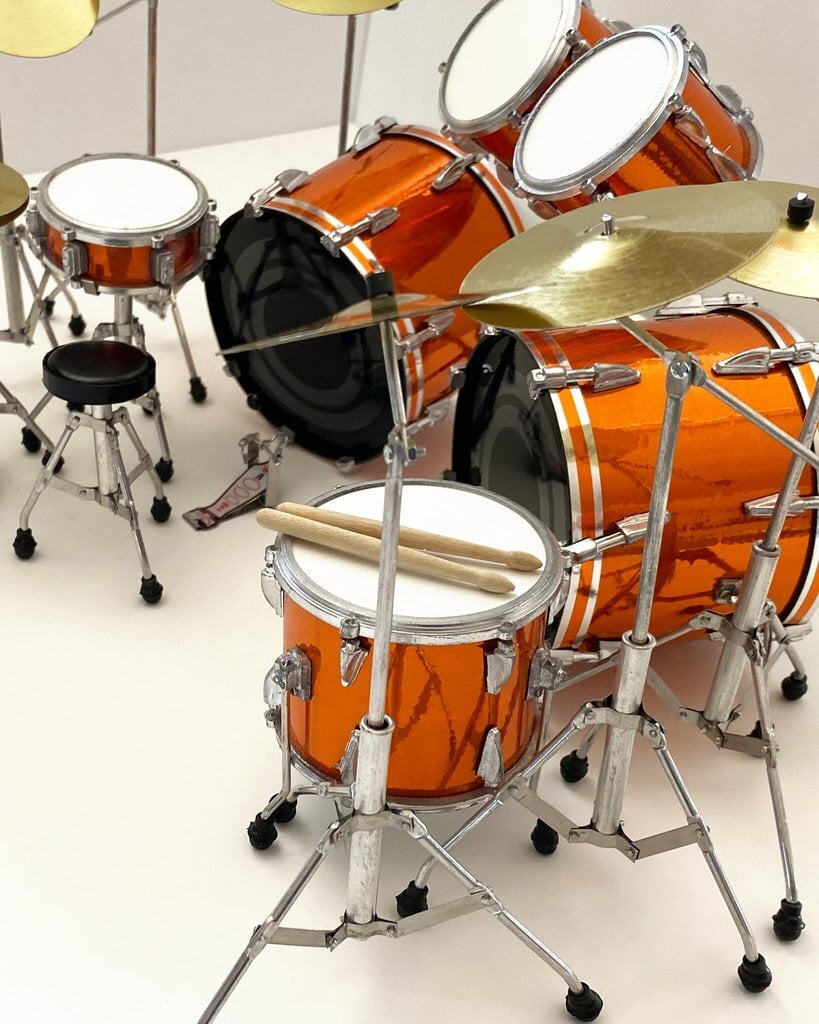 Lars Ulrich Metallica Tama Magnetic Orange 1:4 Scale Miniature Drum Kit Collectible