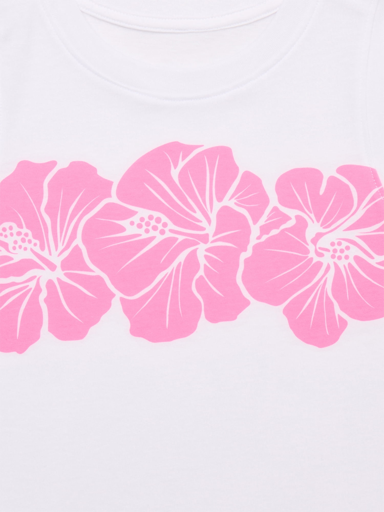 Wonder Nation Hibiscus Floral, Girls Graphic Crew Neck Tank Top, Sizes 4-18 & Plus