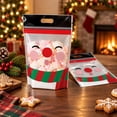thumbnail image 4 of 50 Pcs Christmas Goodie Bags, 9.25X6.1X1.37" Resealable Holiday Treat Bags with Handles, Plastic Snowman Gift Sacks, Xmas Candy Wrapping Bags, Party Favor Packets for Festive Present Packaging, 4 of 6