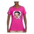 thumbnail image 2 of Wild Bobby Betty Boop Heart Blowing Kiss Dog Betty Boop Womens T-Shirt, Fuschia, Large, 2 of 5