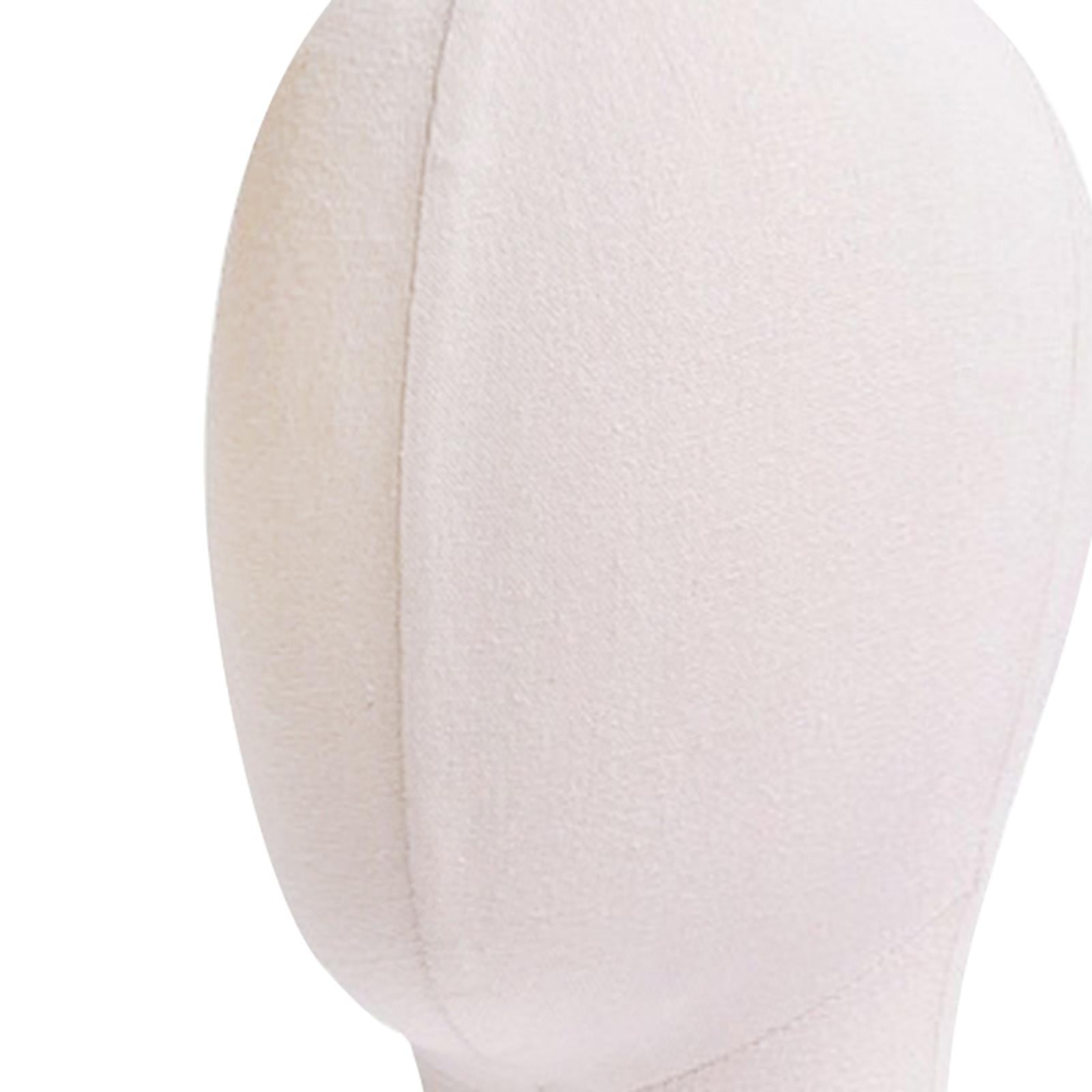 TOOYFUL Training Mannequin Head Styling Tools Stable Round Base Hair Display Stand Glasses Holder Display for Cap Headset Hat Headband beige white
