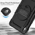 thumbnail image 7 of Case for Samsung Galaxy Tab S10 Lite/S10 FE/S9 FE 10.9 Inch with Screen Protector, 360 Degree Rotating Kickstand Hand Strap Heavy Duty Shockproof Cover with Shoulder Strap, Black, 7 of 7