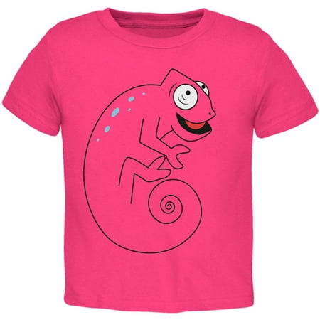 

Chameleon Spiral Tail Toddler T Shirt Hot Pink 2T
