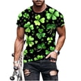 thumbnail image 2 of BRGZLK Men T-Shirts St Patricks Day Hawaiian Shirts Irish Green Clover Button Down Loose Hawaiian Shirt Trendy Clothes Tops For Party, 2 of 5