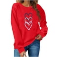 thumbnail image 5 of HAOTAGS Women's Valentine's Day T - shirt, Printed Long Sleeve Round Neck Holiday Sweatshirt Blue L, 5 of 5