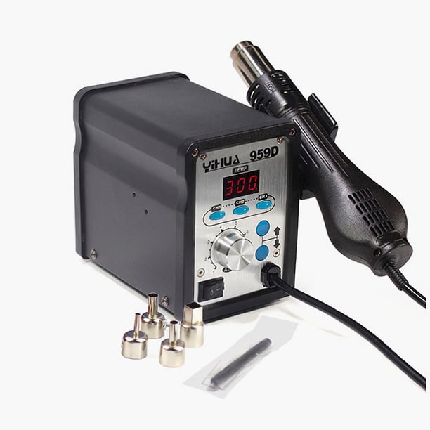 Estación De Soldadura Estación De Retrabajo Pistola De Aire Caliente De Servicio Pesado 120L / Min Pistola De Aire De Calefacción De Flujo De Aire Herramienta De Aire Caliente Con Tres 959D 700W Yuarrent TO005463-02