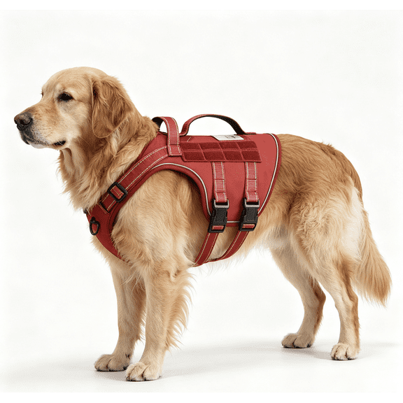 Escape Proof Tactical Dog Harness for Medium Large Dogs Heavy Duty No Pull Dog Harness with Handle,Adjustable, Reflective Straps, Easy Control for Training Walking