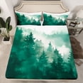 thumbnail image 2 of Feelyou Men Rustic Landscape Bed Sheets, Green Tree Plant King Sheets, 4-Piece, 2 of 7