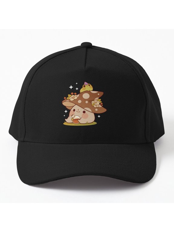 Witchy Mushroom Frog Baseball Cap, Fantasy Graphic Hat Style