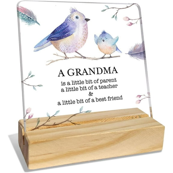 Grandma Gifts from Grandchildren, Grandma Gifts for Birthday Mother's Day Christmas Holiday, Grandmother Gifts from Granddaughter Grandson Grandkids, A Little Bit of Parent, Desk Acrylic Decor