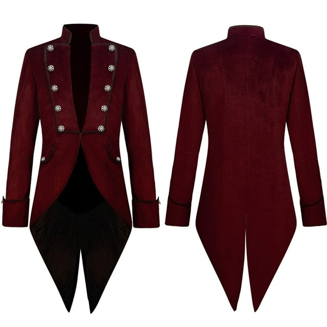 TIEVOSA COS European and Tuxedo Mes Windbreaker Mid Length Retro Halloween