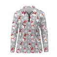 thumbnail image 4 of Yuyamidu Snowman Golf Shirts for Women Santa Claus Long Sleeve Quarter Zip V-Neck Golf Tennis Shirt Christmas Athletic Shirt Size L, 4 of 8