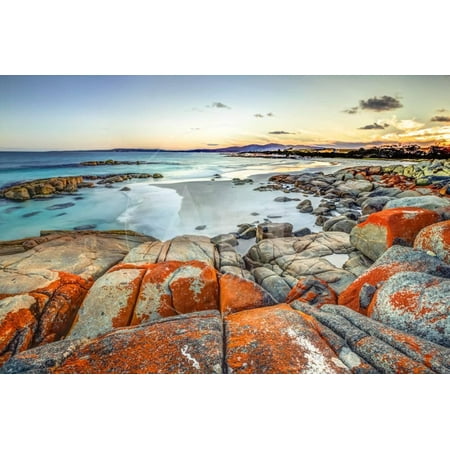 Drammatic Landscape in the Gardens, Bay of Fires Consevation Area Ranging from Binalong Bay to Eddy Print Wall Art By Benny