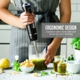 thumbnail image 5 of Ovente Electric Cordless Immersion Hand Blender 200 Watt 8-Mixing Speed with Stainless Steel Blades, Heavy-Duty Portable & Rechargeable Perfect for Smoothies, Puree Baby Food & Soup, Black HR781B, 5 of 9