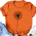 thumbnail image 5 of MIXUE Womens Summer Tops Dandelion Print O Neck Short Sleeve Loose Casual Shirts For Women Tshirts Holiday Wear,Orange,XXXL, 5 of 5