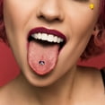thumbnail image 5 of Body Candy 14G Women Stainless Steel Burning Skull Candle Mens Barbell Tongue Ring Body Piercing Jewelry 5/8”, 5 of 7
