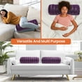 thumbnail image 3 of Cheer Collection Faux Fur Bolster Pillow, Purple, 3 of 5