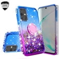 thumbnail image 3 of SOGA Rhinestone Liquid Quicksand Cover Cute Girl Phone Case Compatible for Samsung Galaxy S20 Plus Case,with Embedded Ring for Magnetic Car Mounts and Lanyard - Purple / Blue, 3 of 5