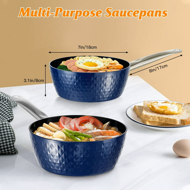 Kitchen Set Pot 1.5-4 L Casserole Dish, Induction Saucepan, Non Stick  Saucepan, Stock Pots, Blue 