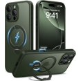 thumbnail image 1 of wonima11 Magnetic for iPhone 16 Pro Max Case, [Unbreakable & Magnetic Stand] [Military-Grade Protection] [Compatible with MagSafe] Slim Translucent Matte Shockproof Phone Cover, Deep Green, 1 of 1