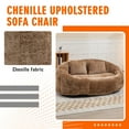 thumbnail image 7 of 59''W Chenille Loveseat Sofa Small Couch Oversized Bean Bag Chair, Modern Lounge Loveseat Sofa with 2 Pillows,Bean Bag Couch Floor Lazy Sofa for Living Room Bedroom Apartment (Brown), 7 of 7