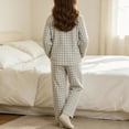 thumbnail image 7 of MKOSPLRT Plaid Pajamas Sets 3-16 Years Long Sleeve Button Down 2 Pieces Nightwear Shirt Pjs Bottoms Soft Lounge Set Sleepwear with Pocket, 7 of 7