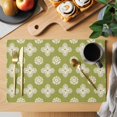 thumbnail image 2 of Sage Green Floral Placemats Set of 4, Spring Flowers Modern Abstract Art Farmhouse Placemats for Dining Table, Place Mats for Kitchen Tabletop, Waterproof Wipeable Dining Table Mats Set, 2 of 9