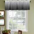 thumbnail image 4 of Moroccan Black Valances for Windows, Decorative Rod Pocket Window Valance Curtains, Geometric Abstract Gradient Plaid Short Curtain Drapes for Kitchen/Bathroom/Living Room, 2 Panels, 42" W x 12" L, 4 of 8