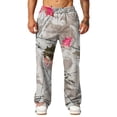 thumbnail image 5 of Wide Leg Camouflage Jogger Pants for Men Baggy Elastic Waist All Season Workout Hiking Sweatpants with Pockets Gray XL, 5 of 7